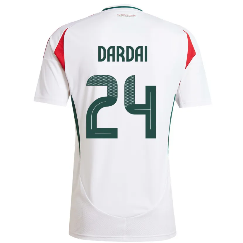 Danxen Mujer Camiseta Hungría Márton Dárdai #24 Blanco 2ª Equipación 24-26 La Camisa