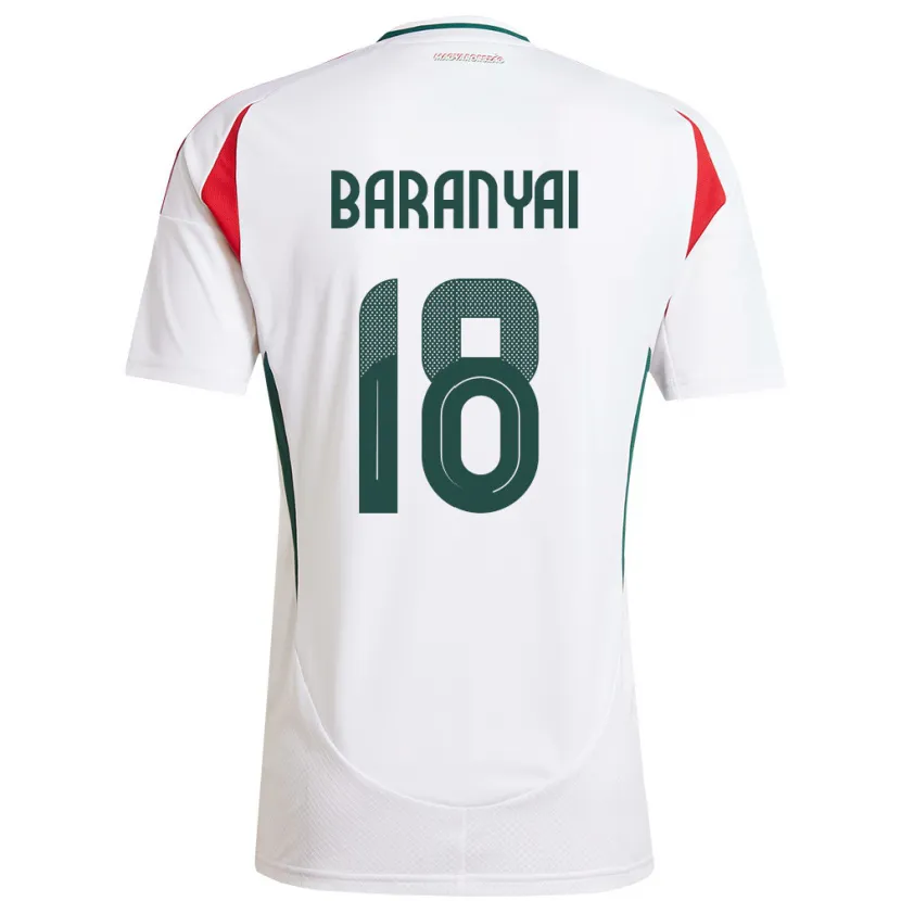 Danxen Mujer Camiseta Hungría Nimród Baranyai #18 Blanco 2ª Equipación 24-26 La Camisa
