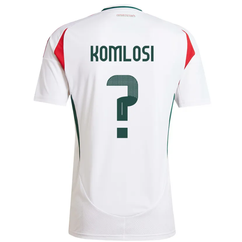 Danxen Mujer Camiseta Hungría Bence Komlósi #0 Blanco 2ª Equipación 24-26 La Camisa