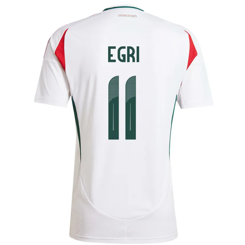 Danxen Mujer Camiseta Hungría Imre Egri #11 Blanco 2ª Equipación 24-26 La Camisa