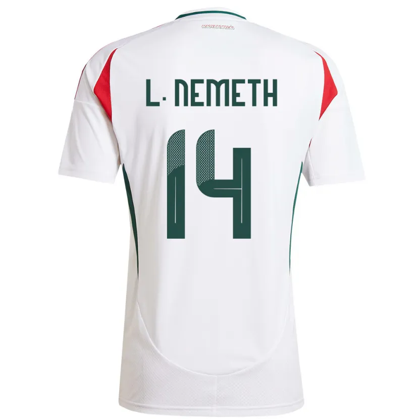 Danxen Mujer Camiseta Hungría Loretta Németh #14 Blanco 2ª Equipación 24-26 La Camisa