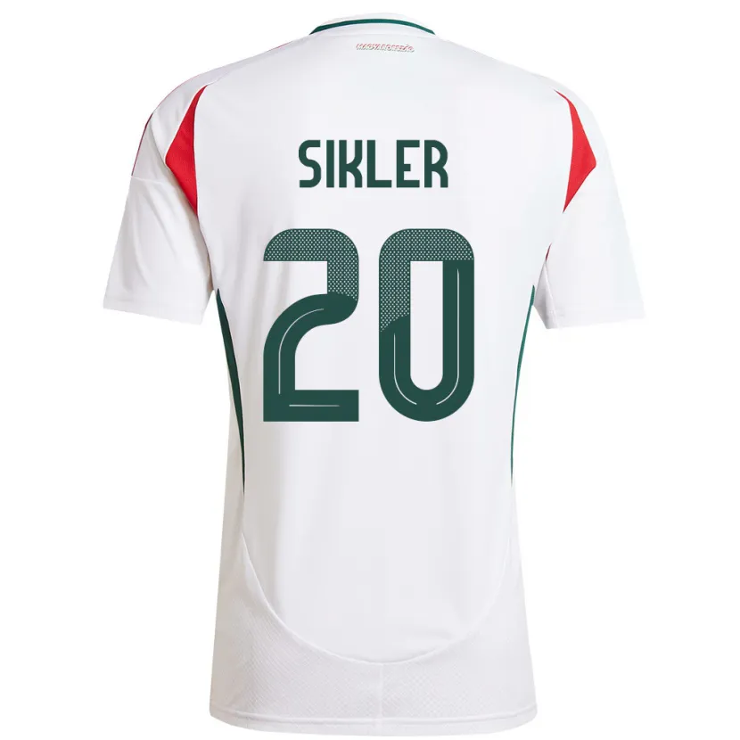 Danxen Mujer Camiseta Hungría Kinga Sikler #20 Blanco 2ª Equipación 24-26 La Camisa
