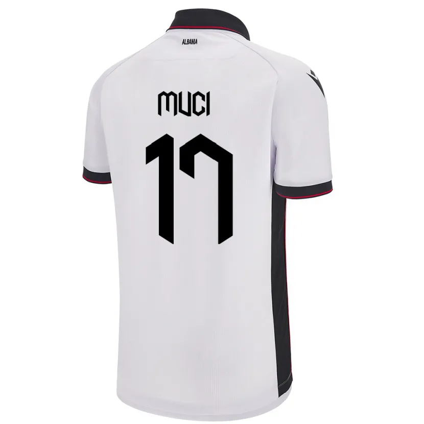 Danxen Mujer Camiseta Albania Ernest Muci #17 Blanco 2ª Equipación 24-26 La Camisa