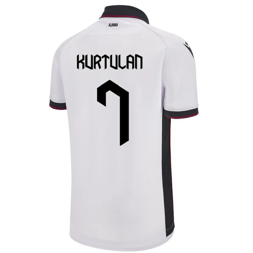 Danxen Mujer Camiseta Albania Arda Kurtulan #7 Blanco 2ª Equipación 24-26 La Camisa