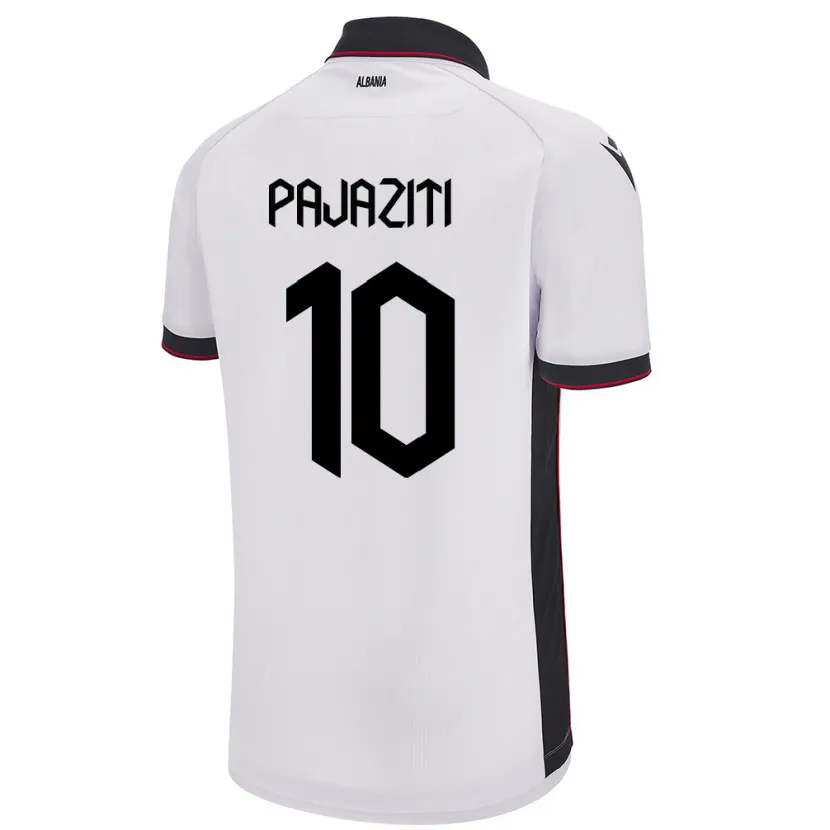 Danxen Mujer Camiseta Albania Adrion Pajaziti #10 Blanco 2ª Equipación 24-26 La Camisa