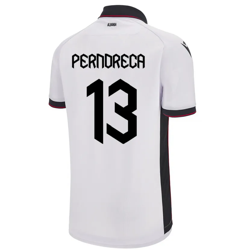 Danxen Mujer Camiseta Albania Fabjan Perndreca #13 Blanco 2ª Equipación 24-26 La Camisa
