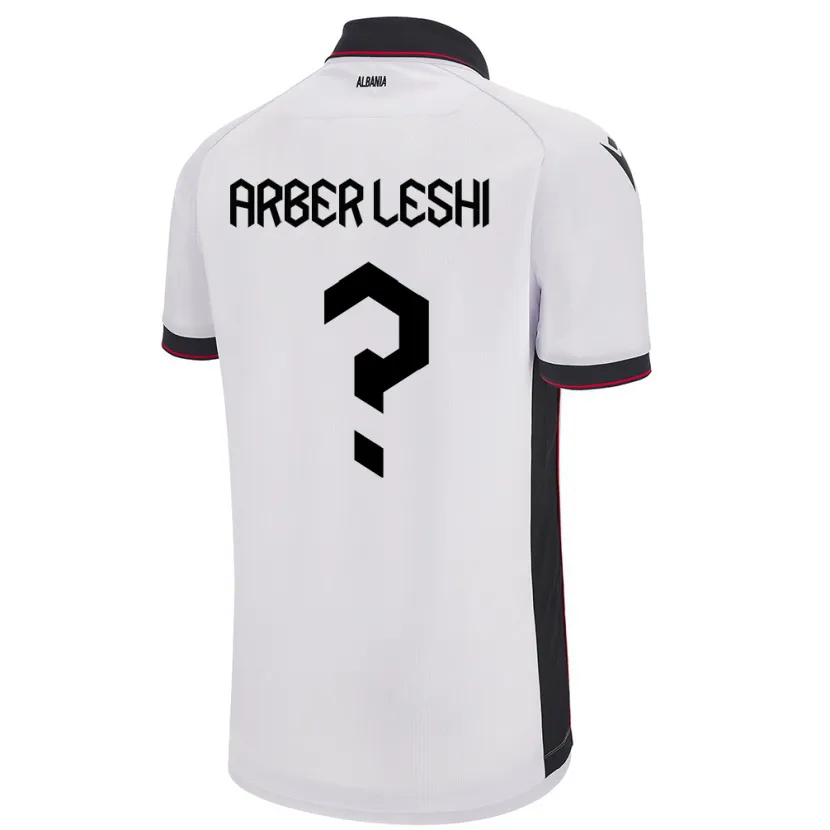 Danxen Mujer Camiseta Albania Arber Leshi #0 Blanco 2ª Equipación 24-26 La Camisa