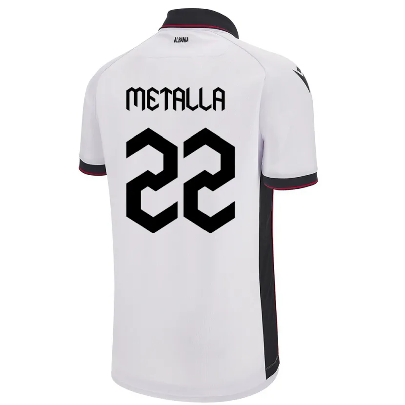 Danxen Mujer Camiseta Albania Mikaela Metalla #22 Blanco 2ª Equipación 24-26 La Camisa