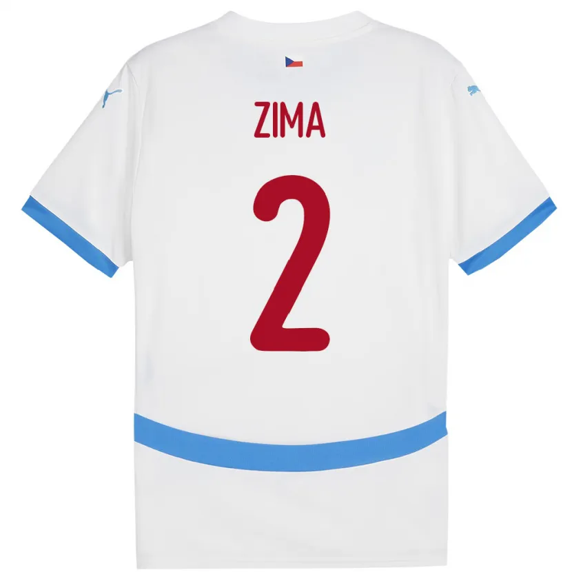 Danxen Mujer Camiseta Chequia David Zima #2 Blanco 2ª Equipación 24-26 La Camisa