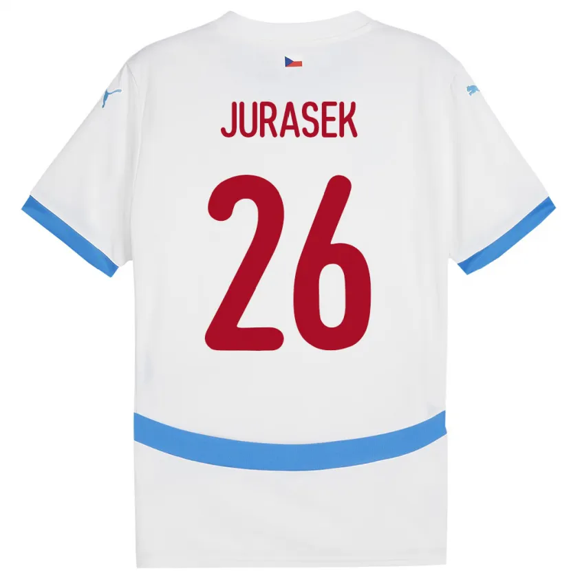 Danxen Mujer Camiseta Chequia Matej Jurasek #26 Blanco 2ª Equipación 24-26 La Camisa