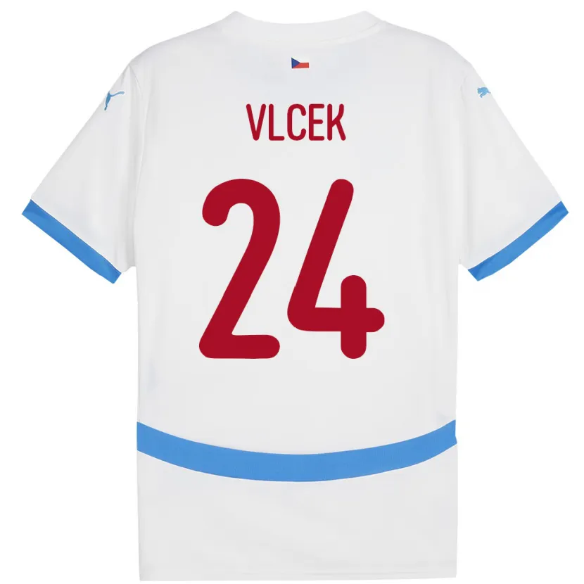 Danxen Mujer Camiseta Chequia Tomas Vlcek #24 Blanco 2ª Equipación 24-26 La Camisa