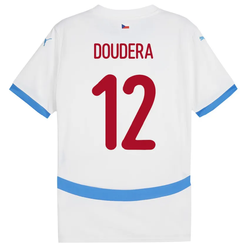 Danxen Mujer Camiseta Chequia David Doudera #12 Blanco 2ª Equipación 24-26 La Camisa