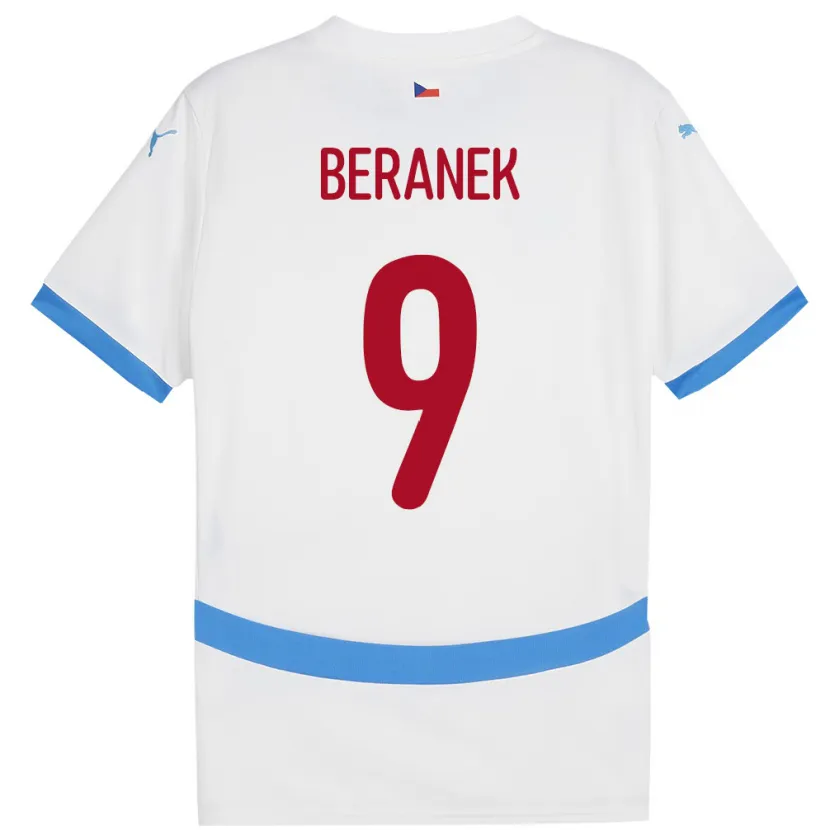 Danxen Mujer Camiseta Chequia Marek Beranek #9 Blanco 2ª Equipación 24-26 La Camisa