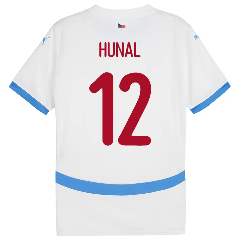 Danxen Mujer Camiseta Chequia Eric Hunal #12 Blanco 2ª Equipación 24-26 La Camisa