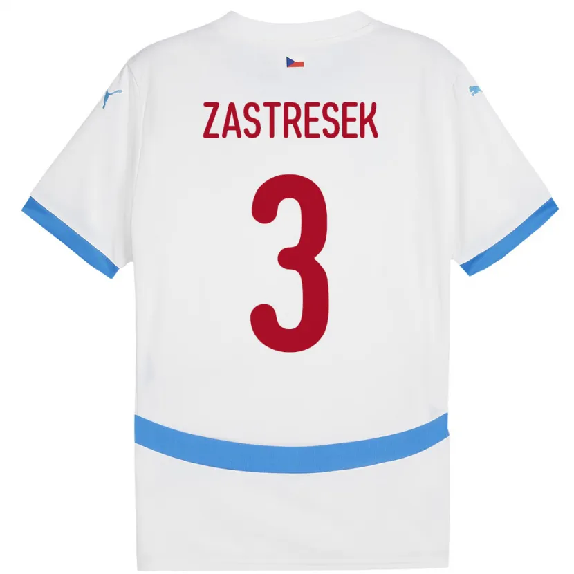 Danxen Mujer Camiseta Chequia Matous Zastresek #3 Blanco 2ª Equipación 24-26 La Camisa