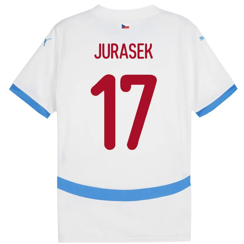 Danxen Mujer Camiseta Chequia Patrik Jurasek #17 Blanco 2ª Equipación 24-26 La Camisa