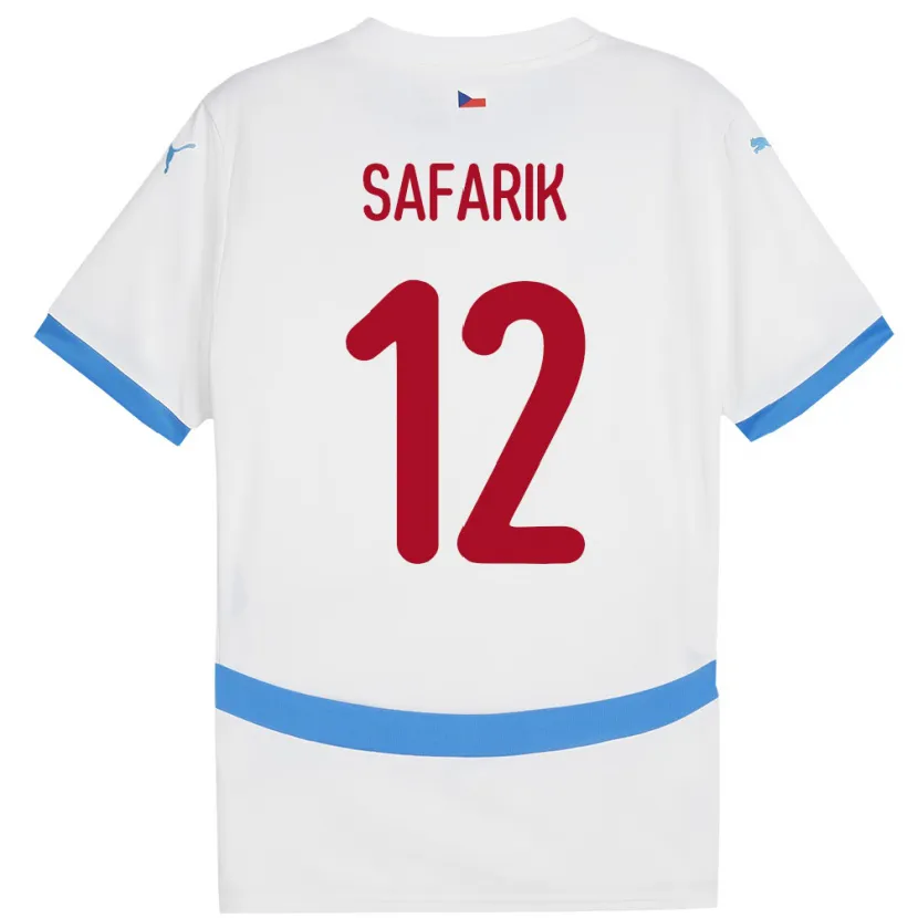 Danxen Mujer Camiseta Chequia Daniel Safarik #12 Blanco 2ª Equipación 24-26 La Camisa