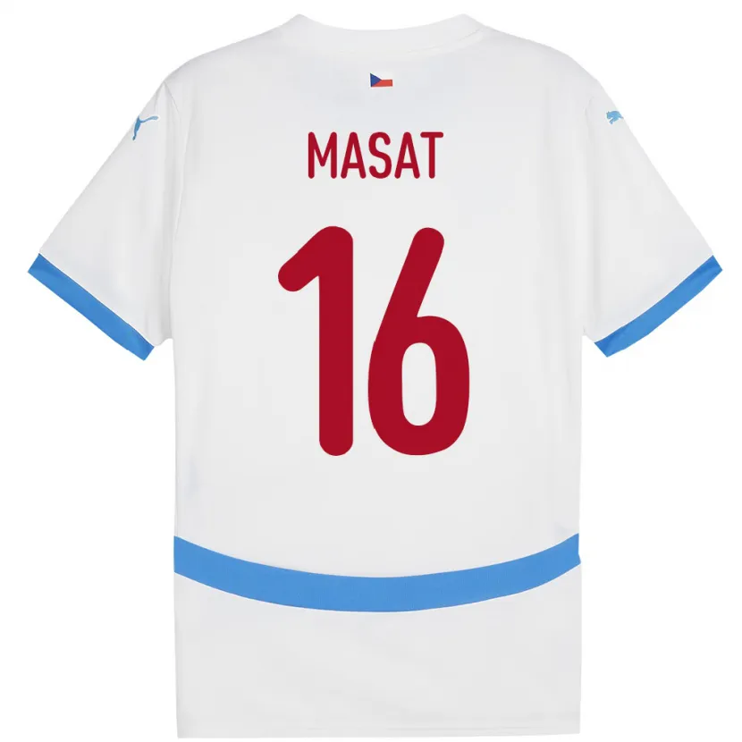 Danxen Mujer Camiseta Chequia Jakub Masat #16 Blanco 2ª Equipación 24-26 La Camisa