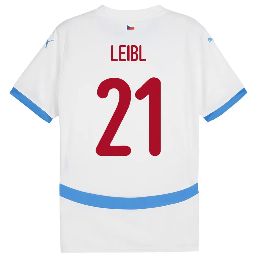 Danxen Mujer Camiseta Chequia Adam Leibl #21 Blanco 2ª Equipación 24-26 La Camisa
