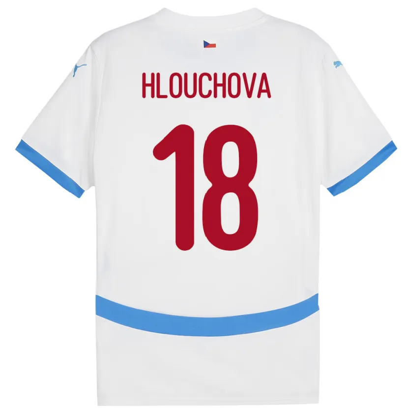 Danxen Mujer Camiseta Chequia Radka Hlouchová #18 Blanco 2ª Equipación 24-26 La Camisa