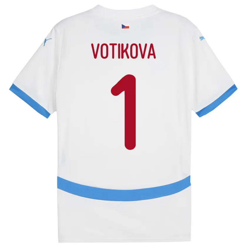 Danxen Mujer Camiseta Chequia Barbora Votíková #1 Blanco 2ª Equipación 24-26 La Camisa