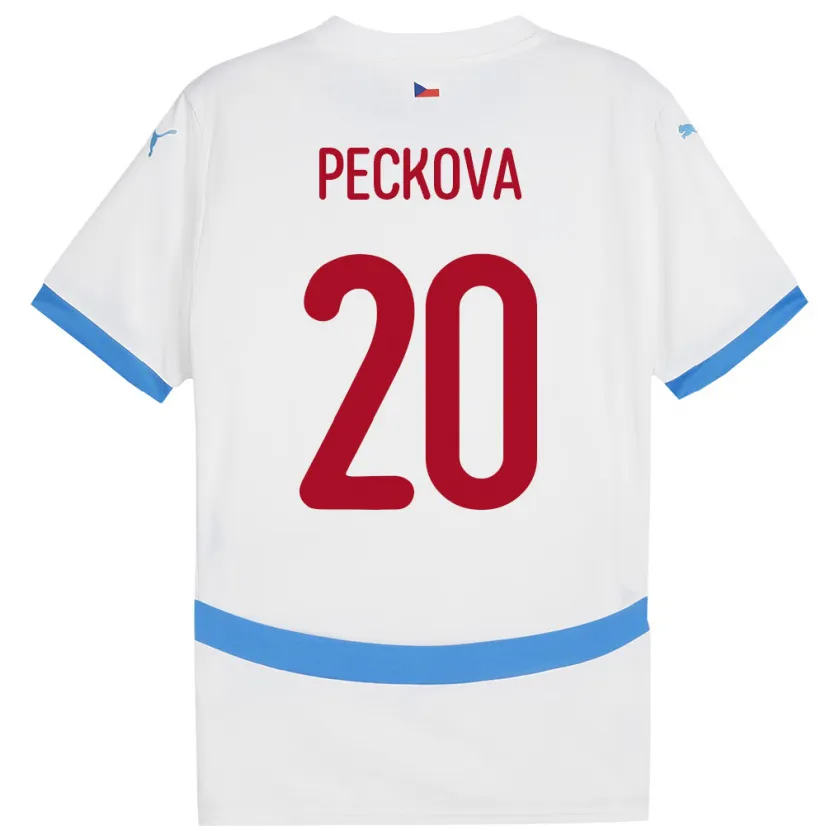 Danxen Mujer Camiseta Chequia Alena Pěčková #20 Blanco 2ª Equipación 24-26 La Camisa