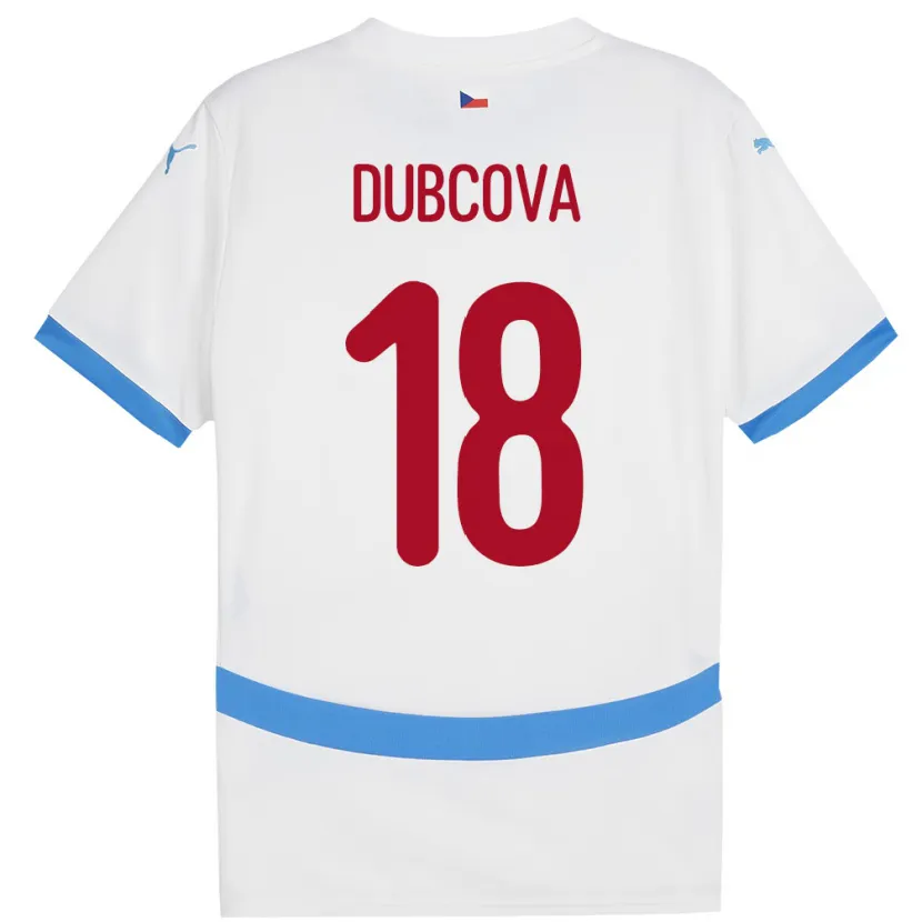 Danxen Mujer Camiseta Chequia Kamila Dubcová #18 Blanco 2ª Equipación 24-26 La Camisa