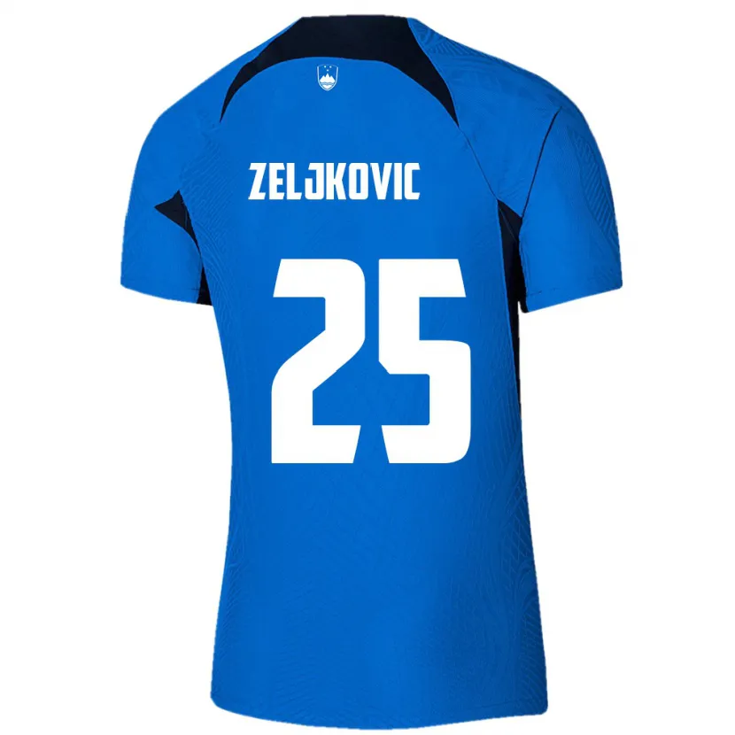 Danxen Mujer Camiseta Eslovenia Adrian Zeljkovic #25 Azul 2ª Equipación 24-26 La Camisa