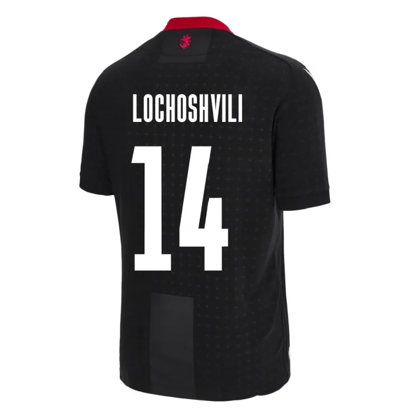 Danxen Mujer Camiseta Georgia Luka Lochoshvili #14 Negro 2ª Equipación 24-26 La Camisa