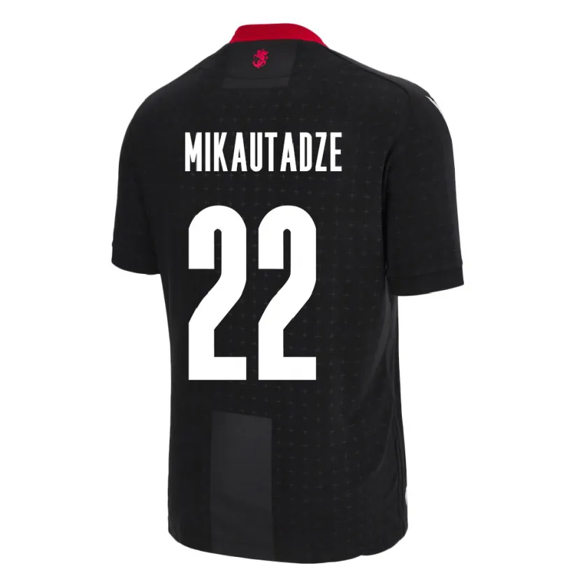 Danxen Mujer Camiseta Georgia Georges Mikautadze #22 Negro 2ª Equipación 24-26 La Camisa