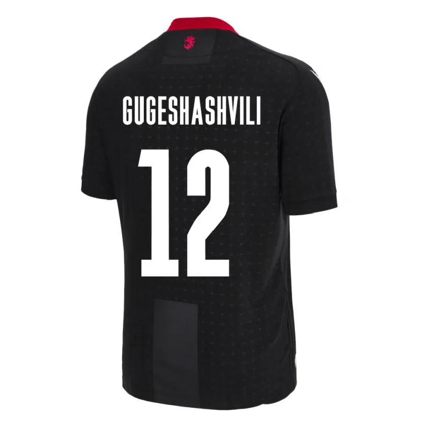 Danxen Mujer Camiseta Georgia Luka Gugeshashvili #12 Negro 2ª Equipación 24-26 La Camisa