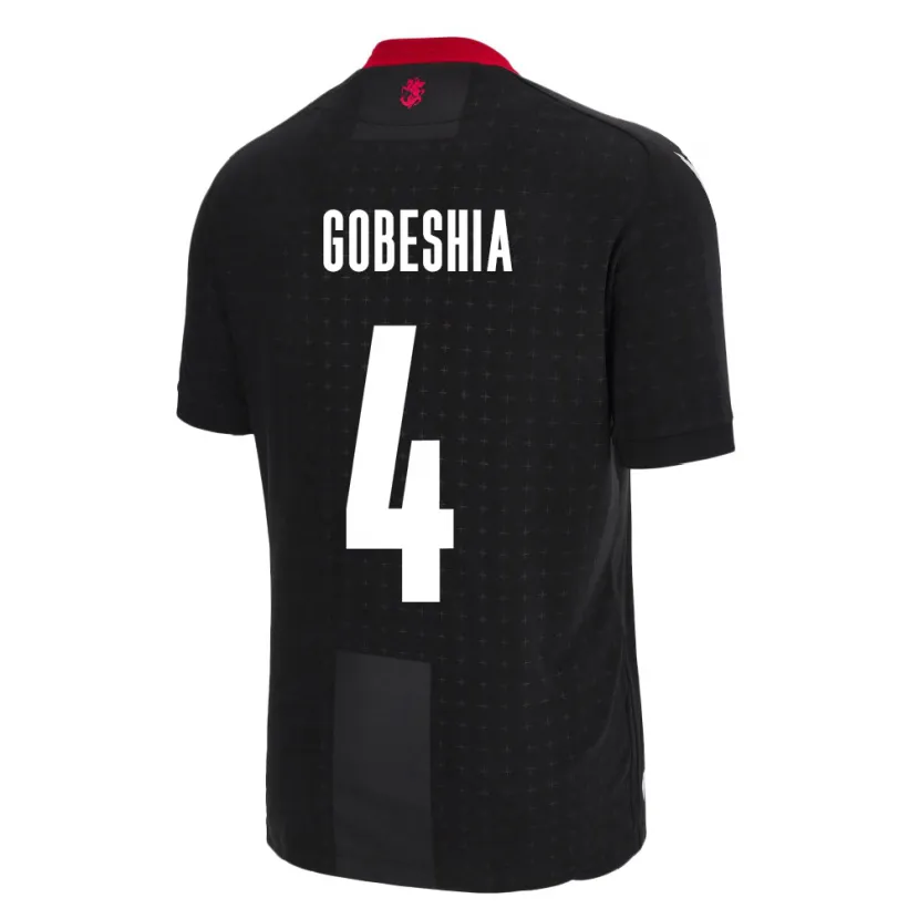 Danxen Mujer Camiseta Georgia Tengo Gobeshia #4 Negro 2ª Equipación 24-26 La Camisa