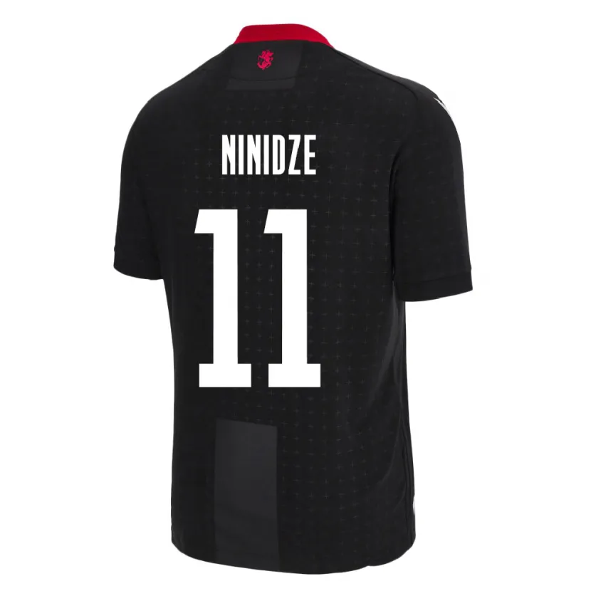Danxen Mujer Camiseta Georgia Nikoloz Ninidze #11 Negro 2ª Equipación 24-26 La Camisa