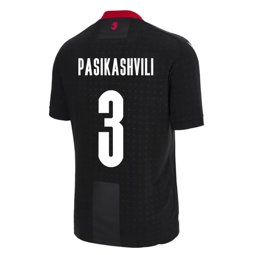 Danxen Mujer Camiseta Georgia Nino Pasikashvili #3 Negro 2ª Equipación 24-26 La Camisa