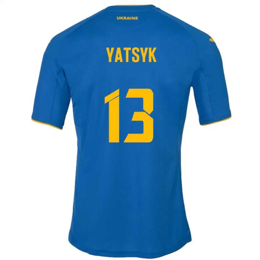 Danxen Mujer Camiseta Ucrania Oleksandr Yatsyk #13 Azul 2ª Equipación 24-26 La Camisa