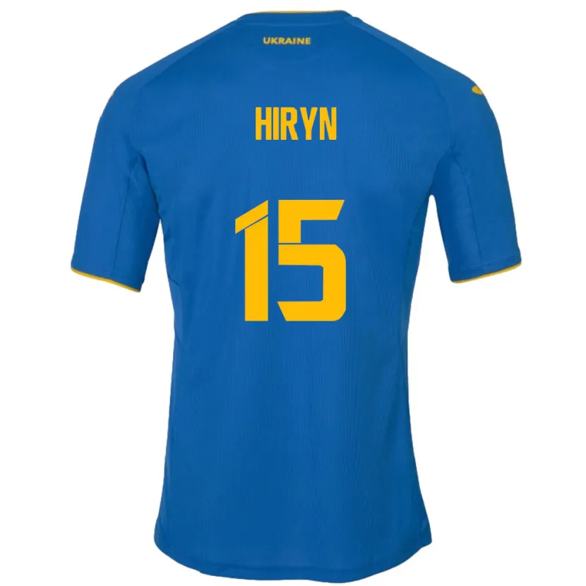 Danxen Mujer Camiseta Ucrania Viktoriya Hiryn #15 Azul 2ª Equipación 24-26 La Camisa