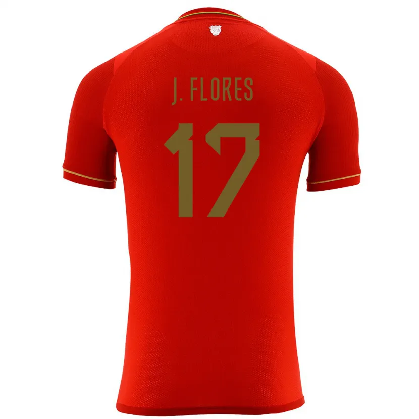 Danxen Mujer Camiseta Bolivia José Flores #17 Rojo 2ª Equipación 24-26 La Camisa