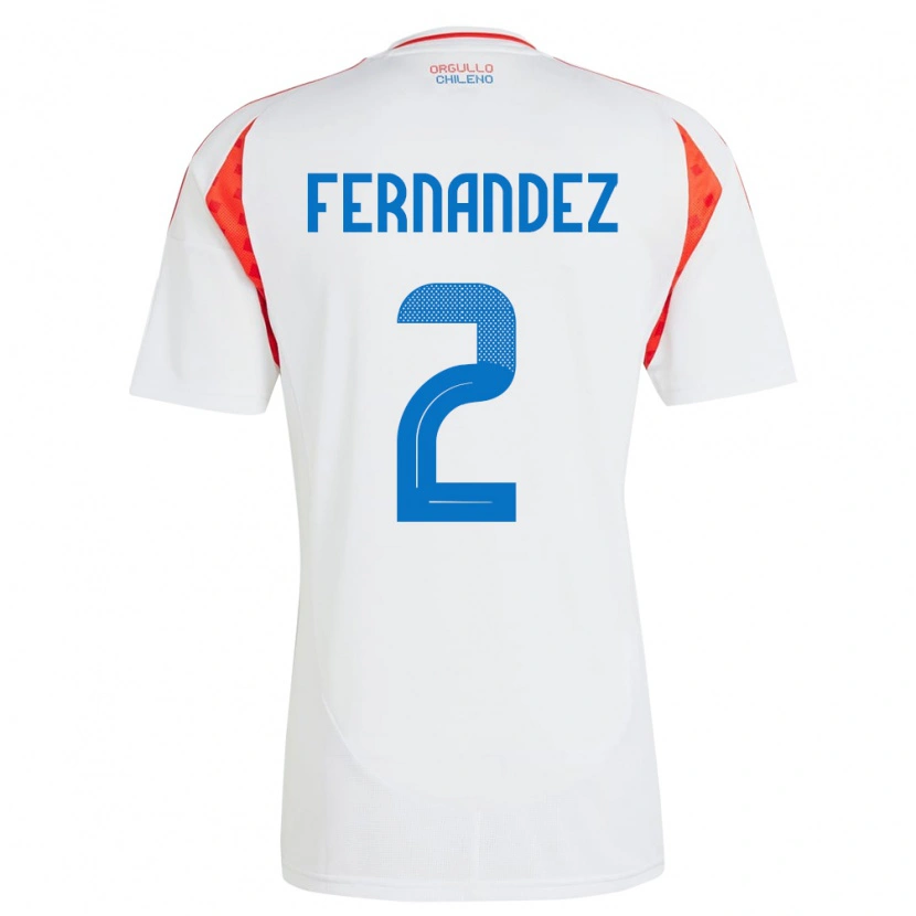 Danxen Mujer Camiseta Chile Nicolás Fernández #26 Blanco 2ª Equipación 24-26 La Camisa