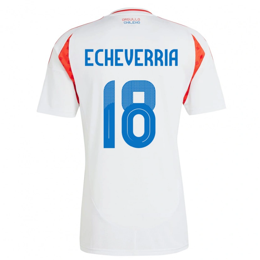 Danxen Mujer Camiseta Chile Rodrigo Echeverría #18 Blanco 2ª Equipación 24-26 La Camisa