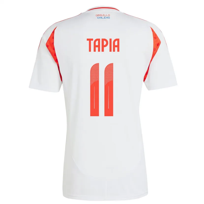Danxen Mujer Camiseta Chile Gonzalo Tapia #11 Blanco 2ª Equipación 24-26 La Camisa
