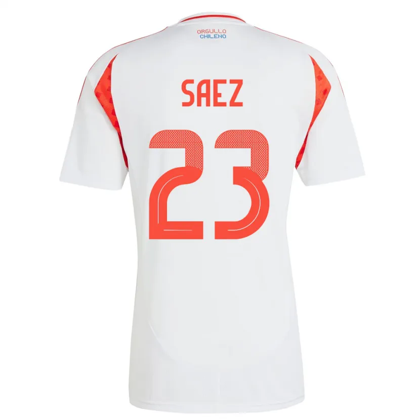 Danxen Mujer Camiseta Chile Ignacio Sáez #23 Blanco 2ª Equipación 24-26 La Camisa