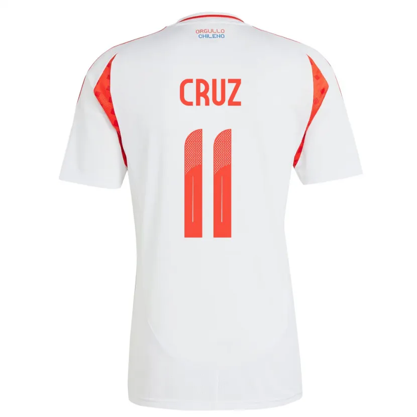 Danxen Mujer Camiseta Chile Joan Cruz #11 Blanco 2ª Equipación 24-26 La Camisa