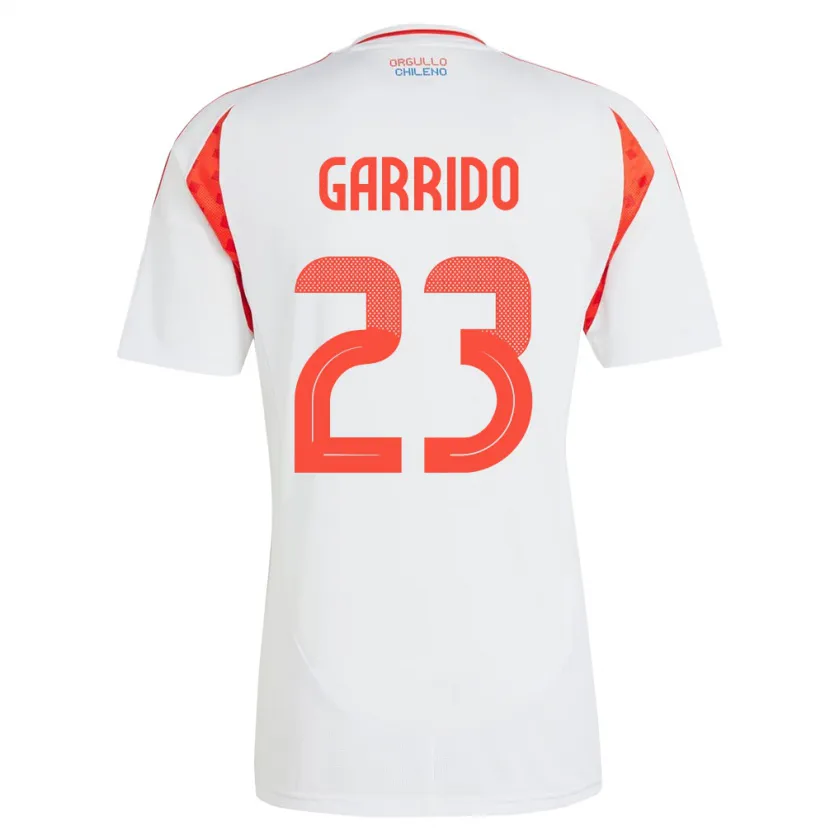 Danxen Mujer Camiseta Chile Pedro Garrido #23 Blanco 2ª Equipación 24-26 La Camisa