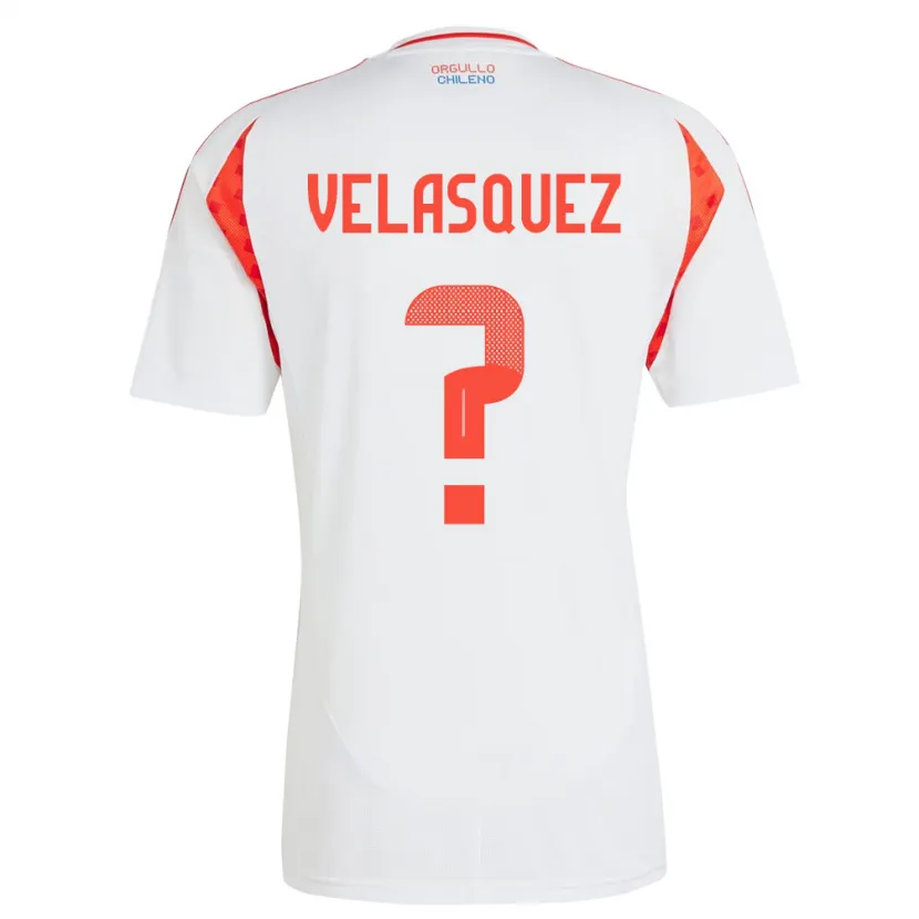 Danxen Mujer Camiseta Chile Milovan Velásquez #0 Blanco 2ª Equipación 24-26 La Camisa
