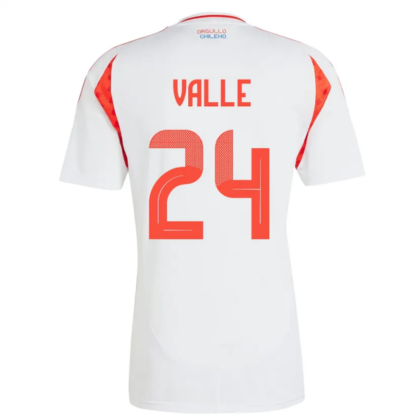Danxen Mujer Camiseta Chile Alessandra Valle #24 Blanco 2ª Equipación 24-26 La Camisa