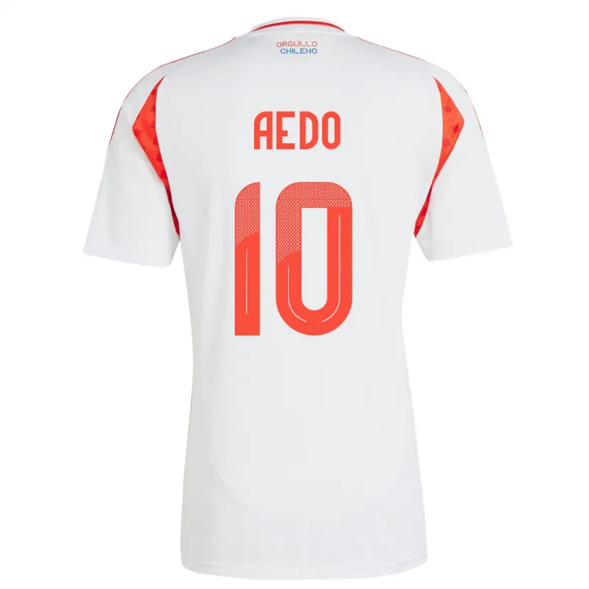 Danxen Mujer Camiseta Chile Yanara Aedo #10 Blanco 2ª Equipación 24-26 La Camisa