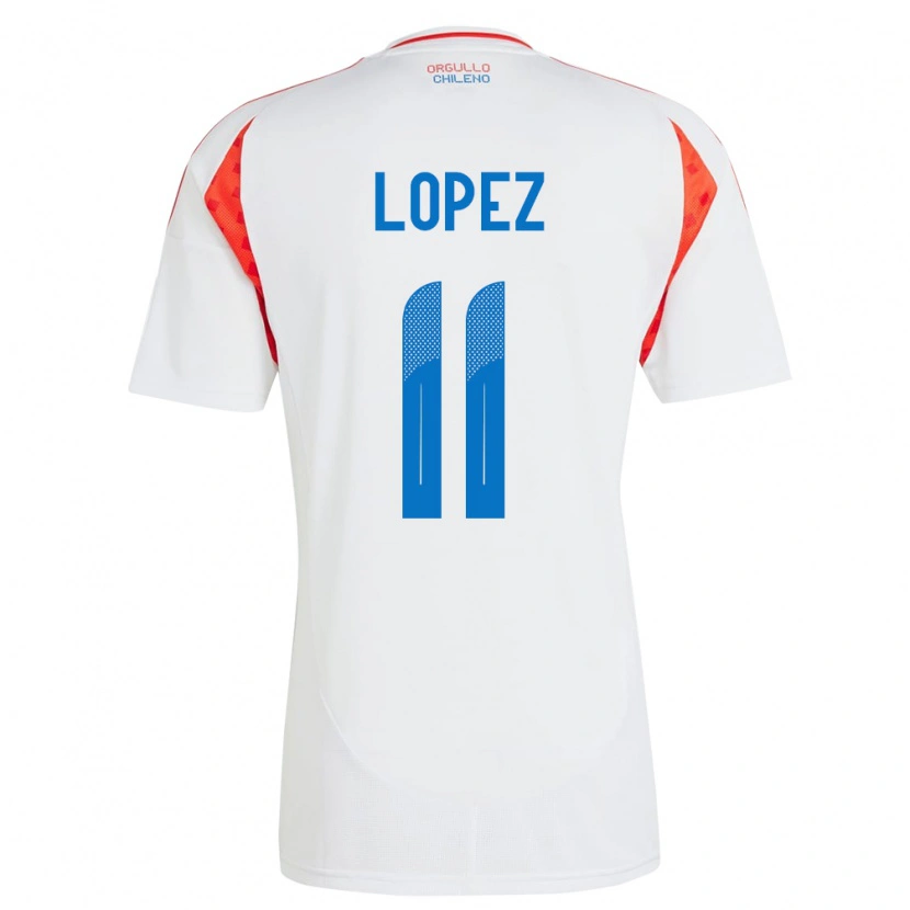 Danxen Mujer Camiseta Chile Yessenia López #11 Blanco 2ª Equipación 24-26 La Camisa