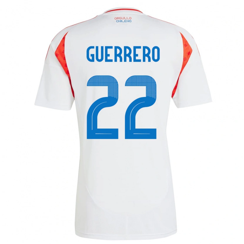 Danxen Mujer Camiseta Chile Kathalina Guerrero #22 Blanco 2ª Equipación 24-26 La Camisa