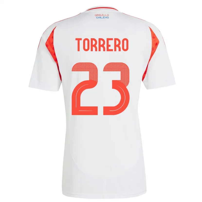 Danxen Mujer Camiseta Chile Ryann Torrero #23 Blanco 2ª Equipación 24-26 La Camisa