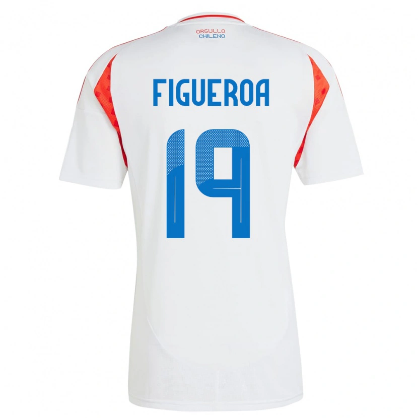 Danxen Mujer Camiseta Chile Catalina Figueroa #19 Blanco 2ª Equipación 24-26 La Camisa